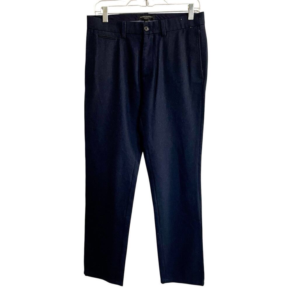 Banana Republic Pant Men 30x32 Blue Italy Nova Fides Dress Aiden Fit Wool Blend